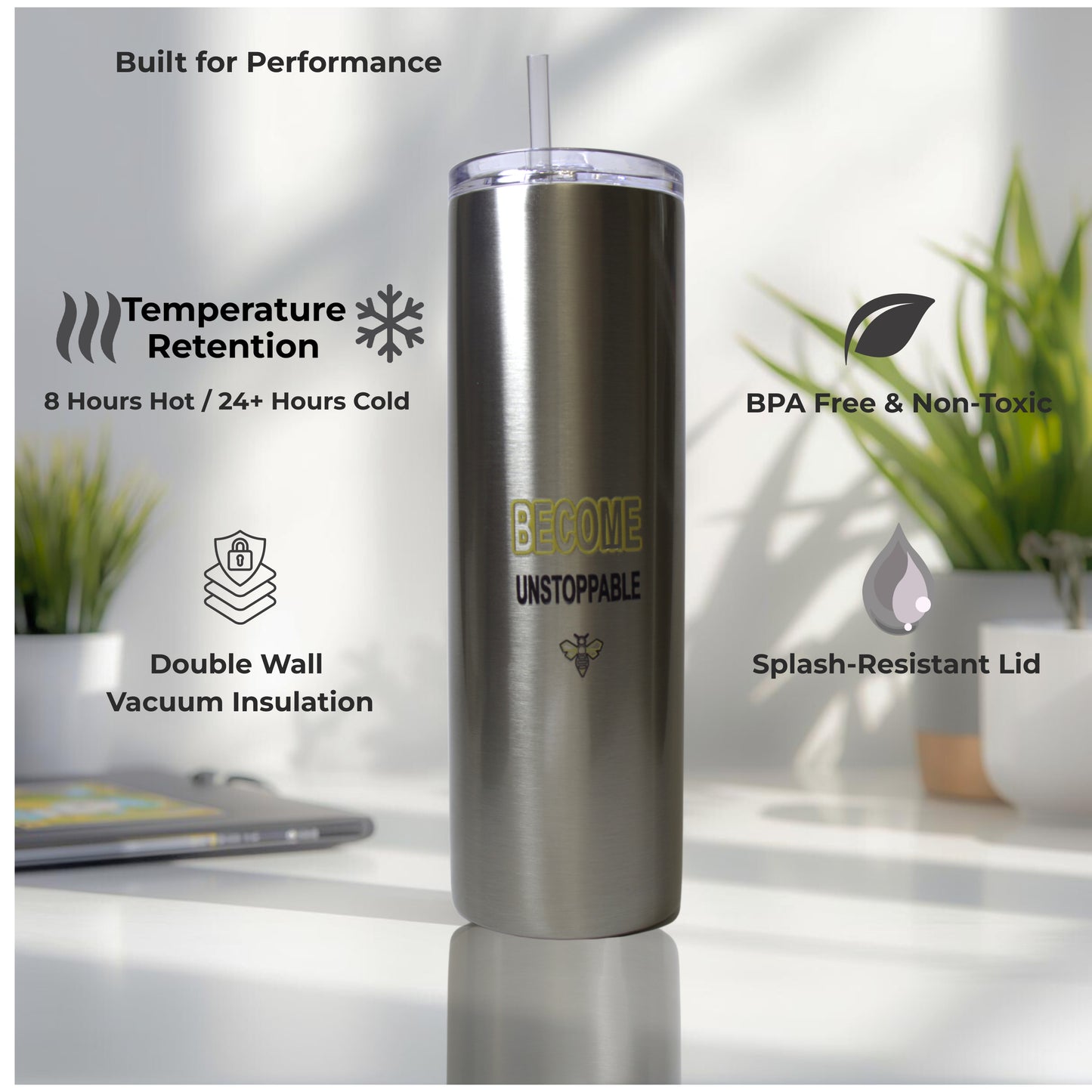 Titan Hive Motivational Tumbler 30 oz – Stainless Steel | Become Unstoppable